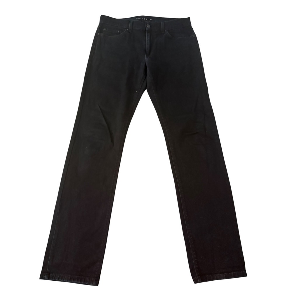Mott & Bow Jay Slim Fit Black Jeans W31 L32 Cotton Stretch Italian Denim Pants